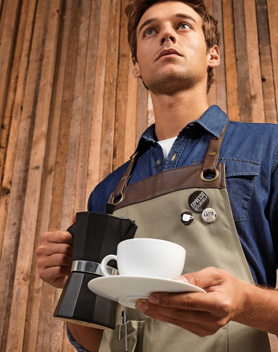 SorturiPersonalizate.ro - Sort cofetarie - patiserie - bistro, cu pieptar din tercot si piele ecologica